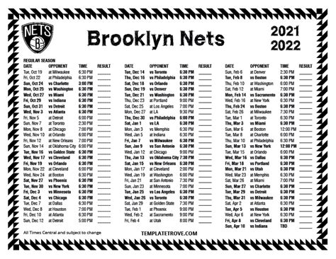 nets schedule